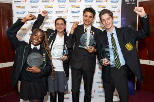 Adam Ravat (third from left) with his Jack Petchey trophy