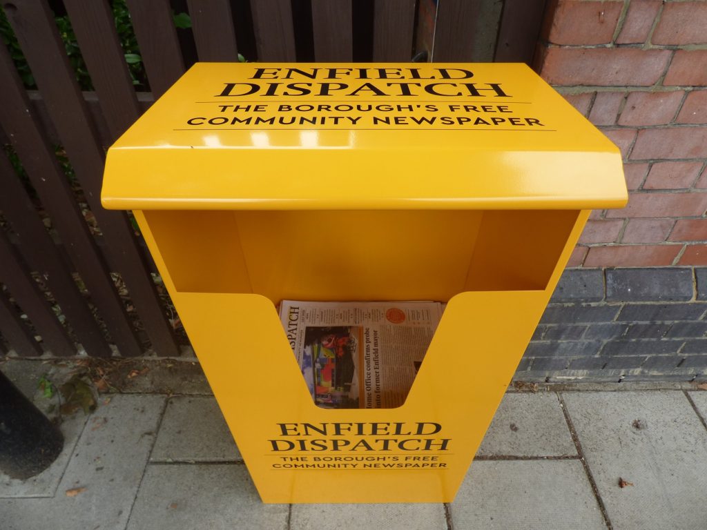An Enfield Dispatch news stand