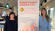 Joanne Drew, executive director for housing and regeneration at Enfield Council (left) with Ayten Guzel, cabinet member for housing (right)