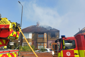 Firefighters tackling the blaze in Hertford Road (credit LFB)