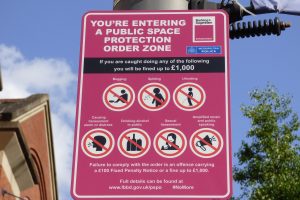 A public space protection order (PSPO) notice