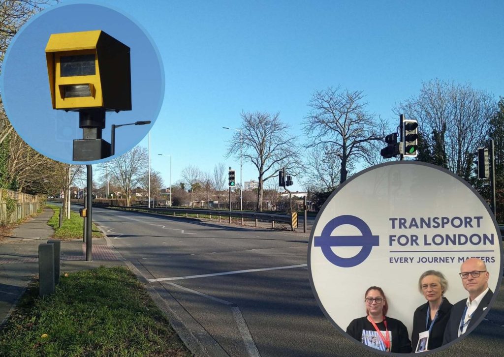 The A10 in Edmonton and (inset right) Gina's meeting with TfL