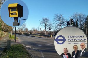 The A10 in Edmonton and (inset right) Gina's meeting with TfL