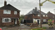 The aftermath of the fire in Ensign Drive (credit LFB)