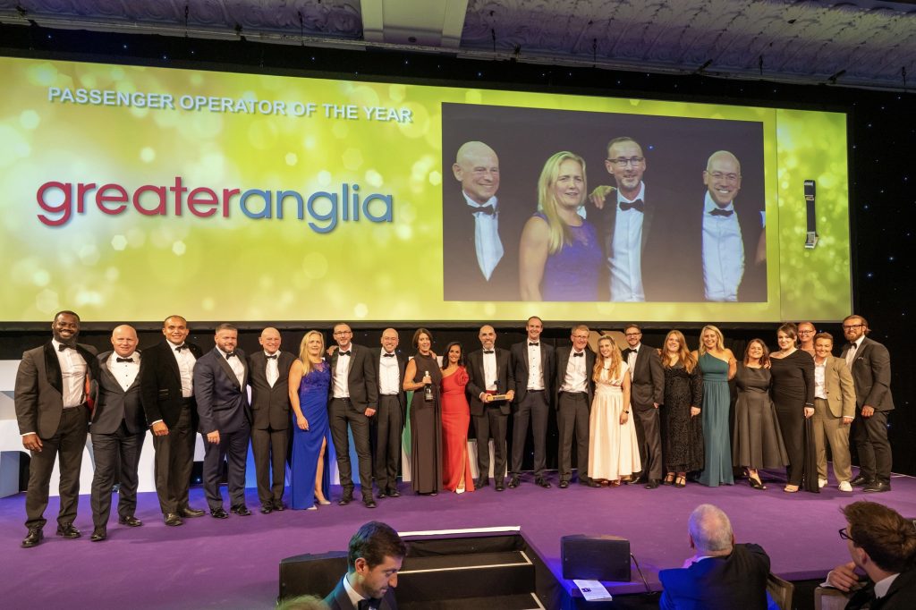 Greater Anglia wins Passenger Operator of the Year (credit National Rail Awards)
