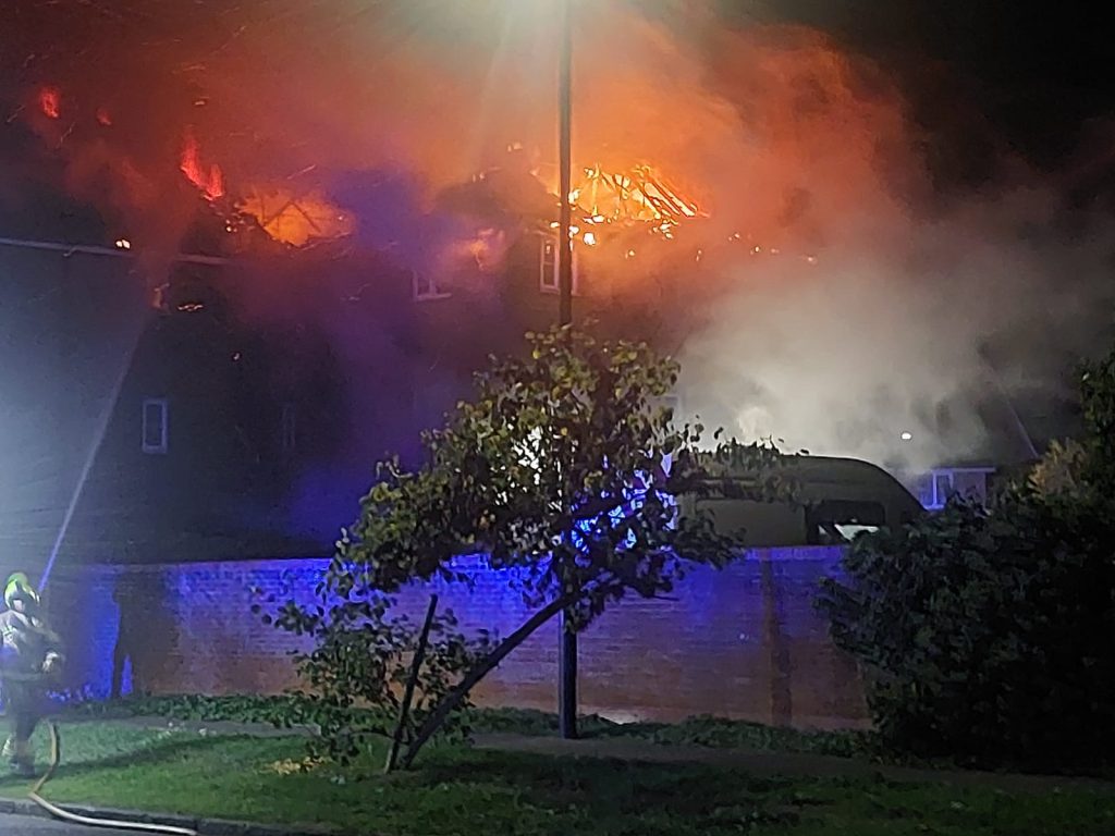 The fire at Maybury Close (credit Rick Jewell)