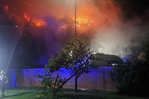 The fire at Maybury Close (credit Rick Jewell)
