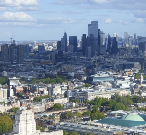 A view across London from the BT Tower