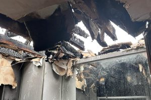 The damage to the house from the fire is extensive