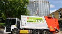 A recycling lorry outside Enfield Civic Centre (credit Enfield Council)