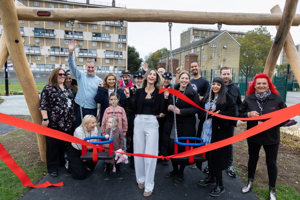 Cabinet member for housing Ayten Guzel officially launches St James Playground (credit Enfield Council)