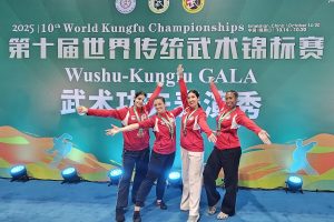 Medal winners from Shaolin Temple Martial Arts and Culture Centre at the World KungFu Championships in China