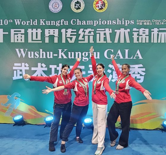 Medal winners from Shaolin Temple Martial Arts and Culture Centre at the World KungFu Championships in China