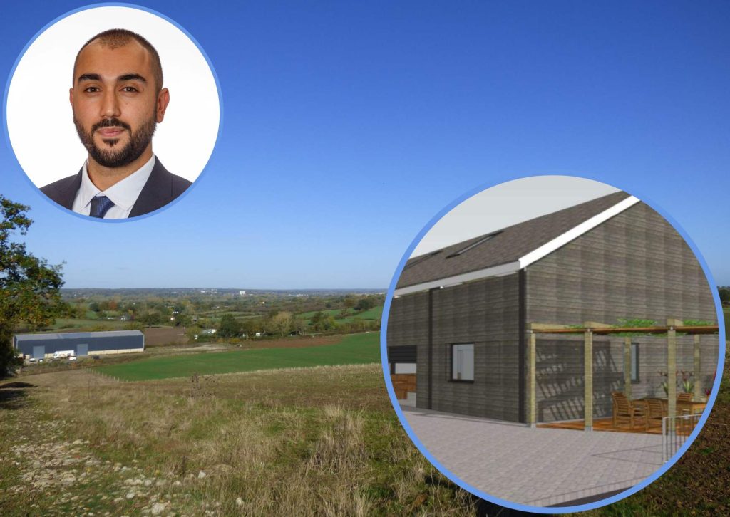 The Essex farm owned by Israfil Erbil with (inset left) council leader and ex-farm worker Ergin Erbil and (inset right) plans for the garden centre