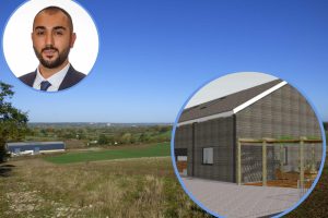 The Essex farm owned by Israfil Erbil with (inset left) council leader and ex-farm worker Ergin Erbil and (inset right) plans for the garden centre