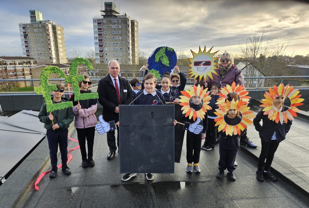 Bambos Charalambos MP celebrates Garfield Primary School's new solar panels