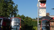 Buses at Little Park Gardens in Enfield Town