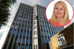 Enfield Civic Centre and (inset) Mahym Bedekova