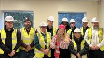 Council cabinet member Alev Cazimoglu (third from right) joined the Greyline team and council officers on site