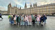 Young Notes Choir outside the Houses of Parliament