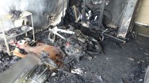The aftermath of an e-bike fire in Shepherds Bush