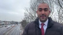 Council leader Ergin Erbil beside the A10 (credit Enfield Council)