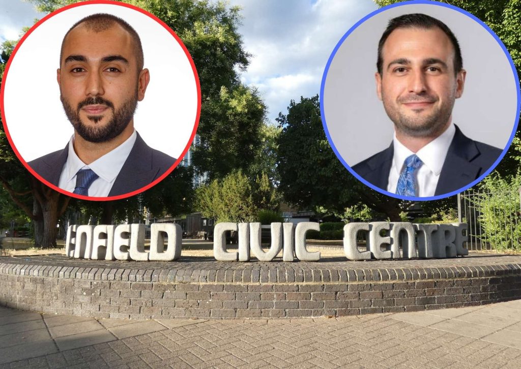 Labour council leader Ergin Erbil (left) and Tory opposition leader Alessandro Georgiou (right)