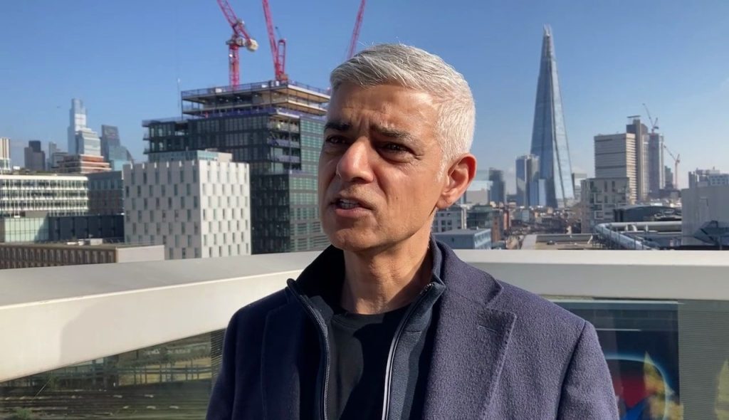 Sadiq Khan in central London (credit Adrian Zorzut/Local Democracy Reporting Service)