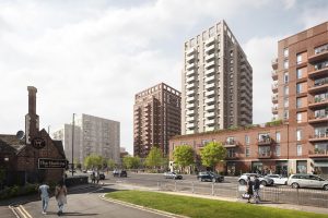 The plans submitted for Southbury Leisure Park, showing a proposed view from Southbury Road (credit Rockhunter)