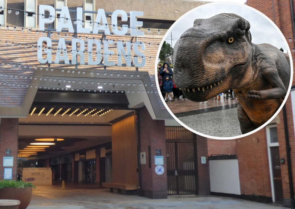 Palace Gardens and (inset) Rex the Dinosaur