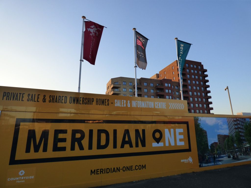 Meridian One, the first phase of Meridian Water, remains under construction