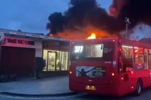 The fire near to Oakwood Station