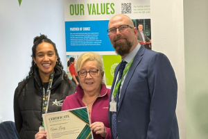 Anna Long picks up her award at Southbury Leisure Centre