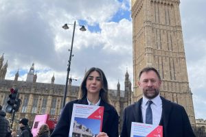 Cabinet member for housing Ayten Guzel and Pocket Living CEO Paul Rickard launch the report in Westminster