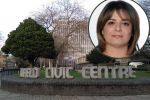 Enfield Civic Centre and (inset) Alev Cazimoglu