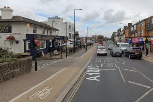 Hertford Road in Enfield Wash, at the junction with Gilbert Street (credit Google)