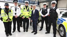 Sadiq Khan poses with Met Police officers (credit James O'Jenkins-City Hall)