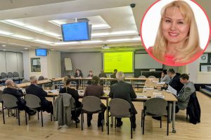 The planning committee meeting on Tuesday 17th (credit Joe Ives-LDRS) and (inset) Mahym Bedekova