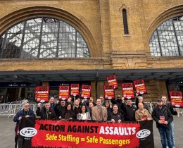 An RMT protest outside King's Cross Station (credit RMT)