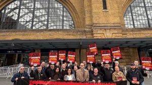An RMT protest outside King's Cross Station (credit RMT)