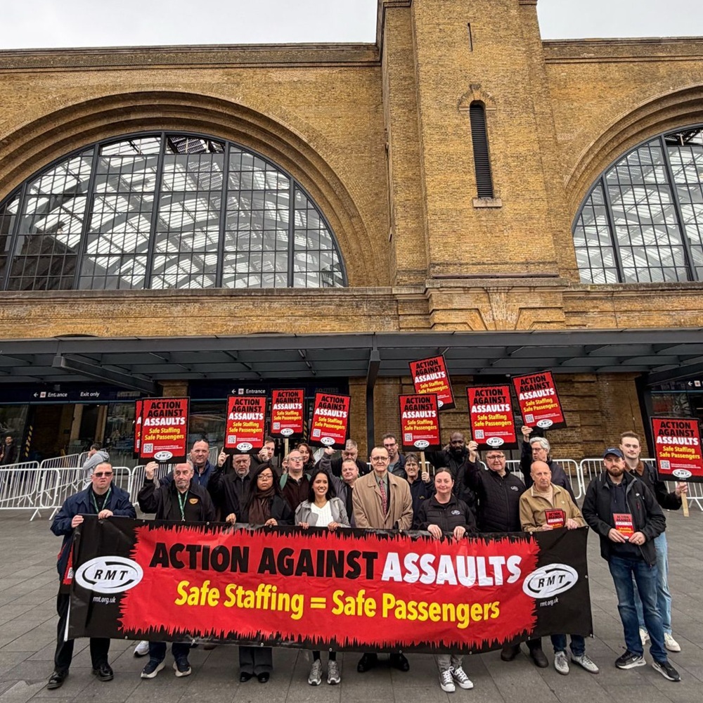 An RMT protest outside King's Cross Station (credit RMT)