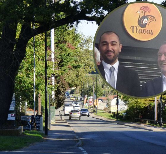 Crews Hill with (inset) council leader Ergin Erbil and Housing Secretary Steve Reed pictured in Enfield today