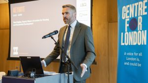 Deputy mayor for housing Tom Copley speaks at the London Housing Summit 2026 (credit Centre for London/Juliana Vasquez)