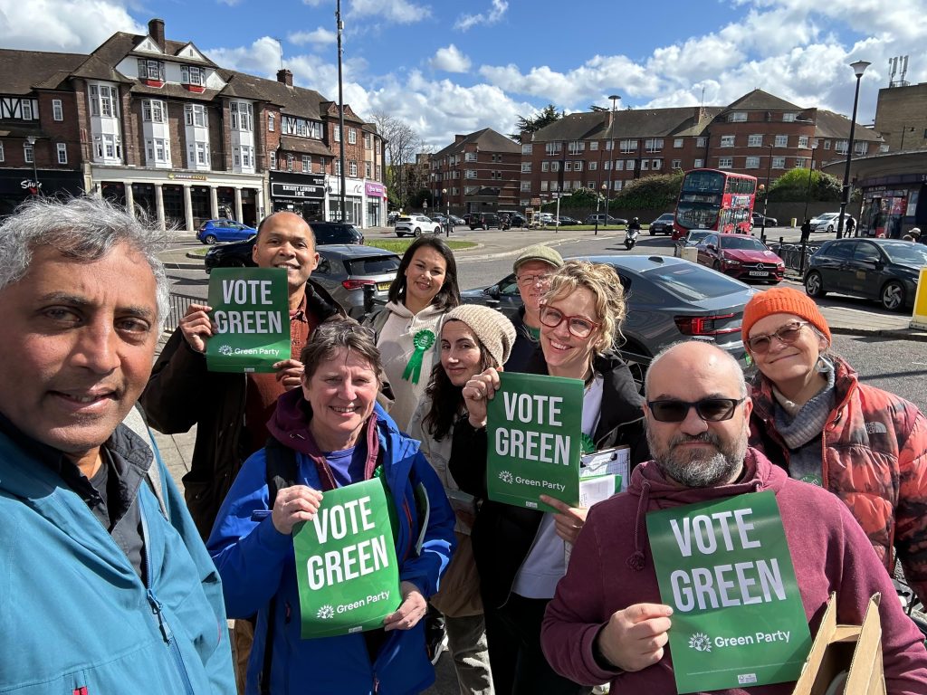Enfield Green Party candidates campaigning in Southgate
