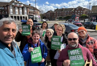 Enfield Green Party candidates campaigning in Southgate