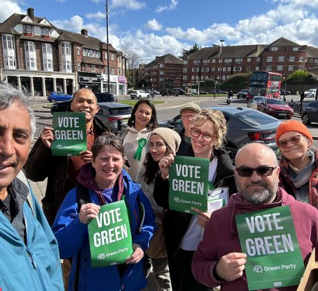 Enfield Green Party candidates campaigning in Southgate