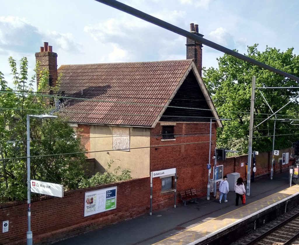 The derelict station house at Enfield Lock