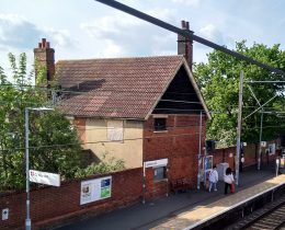 The derelict station house at Enfield Lock