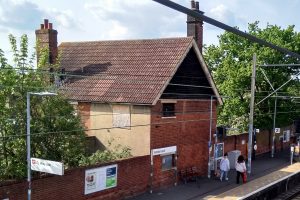 The derelict station house at Enfield Lock
