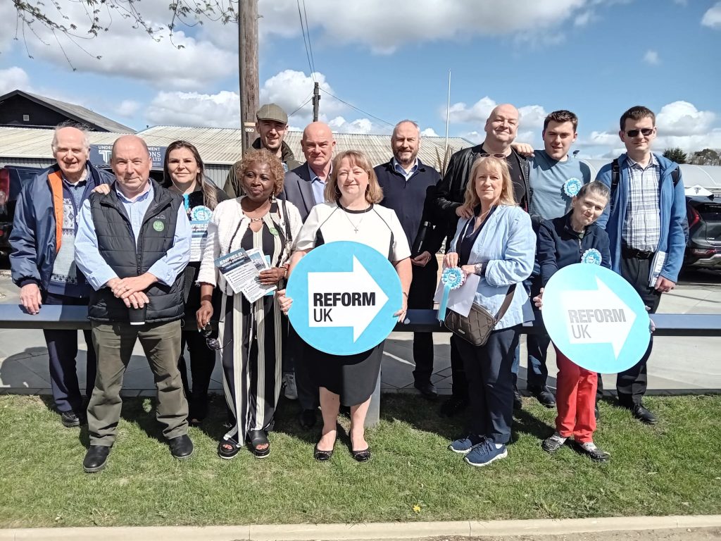 Enfield Reform UK candidates pictured in Crews Hill